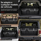 Organizador multiusos para maletero de coche de tela Oxford, bolsa de almacenamiento colgante para asiento trasero para SUV, color negro, 90x12x25 cm