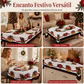 🎄🍽️ Mantel navideño de poliéster – Impermeable, reutilizable y disponible en 7 tamaños