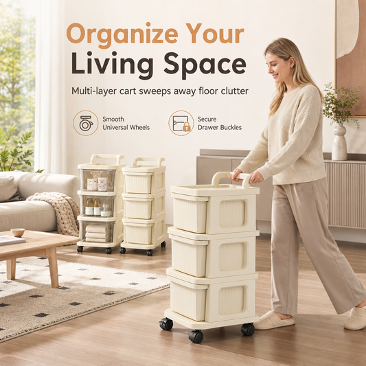 Carrito Organizador Móvil con Ruedas y Cajones Multiusos para Cocina, Recámara y Juguetes