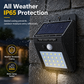 Lámpara Solar de Pared con Sensor de Movimiento e Impermeable IP65 para Jardín y Patio