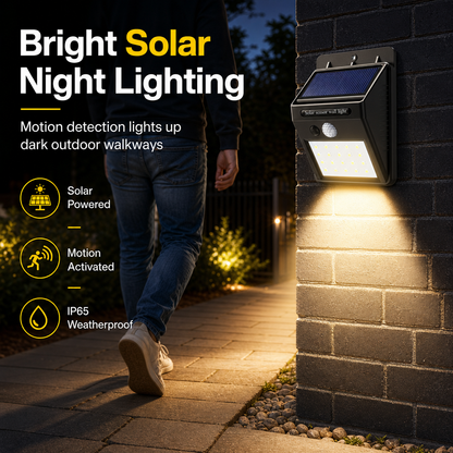 Lámpara Solar de Pared con Sensor de Movimiento e Impermeable IP65 para Jardín y Patio