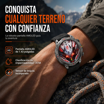 📢📢 50% DE DESCUENTO! ⏰ Reloj inteligente resistente – Llamadas Bluetooth y monitor de salud, reloj deportivo outdoor duradero para hombres ⌚⛰️