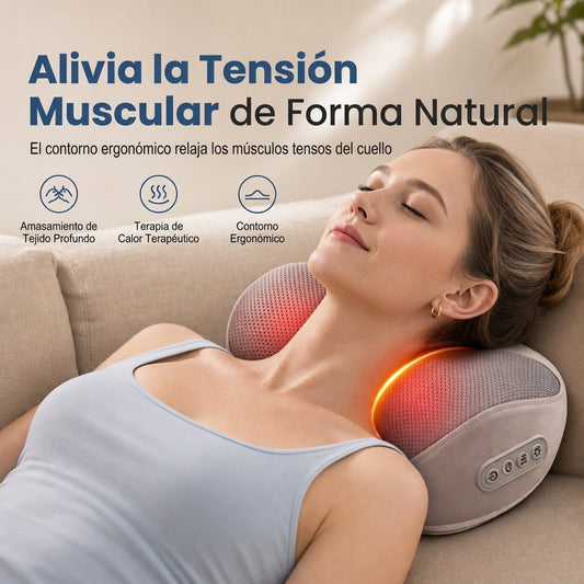 Almohada Masajeador de Cuello y Espalda Recargable