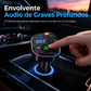 Transmisor FM Bluetooth para Coche Reproductor MP3 y Carga Rápida PD Puertos USB Duales y Luz de Ambiente