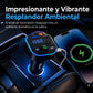 Transmisor FM Bluetooth para Coche Reproductor MP3 y Carga Rápida PD Puertos USB Duales y Luz de Ambiente