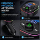 Transmisor FM Bluetooth para Coche Reproductor MP3 y Carga Rápida PD Puertos USB Duales y Luz de Ambiente