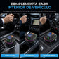 Transmisor FM Bluetooth para Coche Reproductor MP3 y Carga Rápida PD Puertos USB Duales y Luz de Ambiente