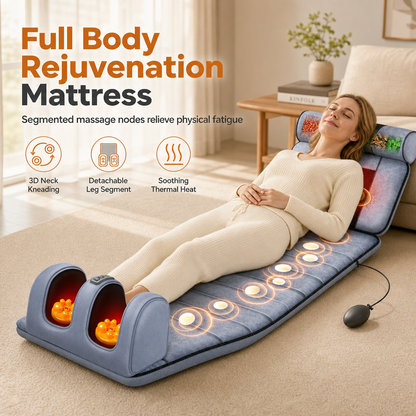 ⏳ ¡Oferta por Tiempo Limitado! ⏰ Colchoneta de Masaje Eléctrica Plegable de Cuerpo Completo con Rodillos para Cuello, Calor y Vibración 💆