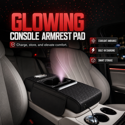 Cojín Descansabrazos Multifuncional para Auto con Proyector de Luz Estelar y Carga Rápida USB