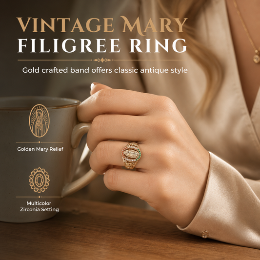 Anillo Vintage Dorado con Relieve de Diosa y Circonias Multicolor para Mujer – Estilo Old Money ✨