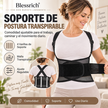⏳Oferta por tiempo limitado⏰ ¡Brinda soporte instantáneo a tu espalda! Faja lumbar transpirable con 4 varillas de soporte