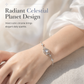 🎁¡50% de Descuento!💥Pulsera de Plata S925 con Dije de Planeta y Estrella – Hipoalergénica y Elegante✨