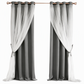 Cortinas Doble Capa Elegantes con Tul y Bloqueo de Luz