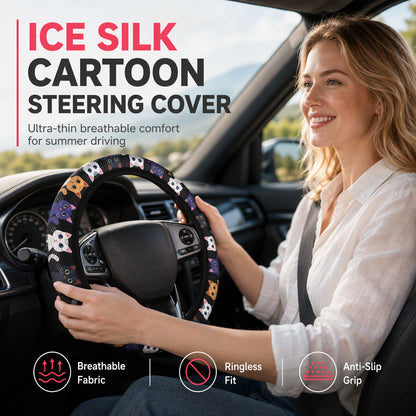 Funda Elástica Estampada para Volante de Auto – Sin Aro Interior (37–38 cm)