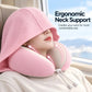 Almohada Ergonómica de Viaje para Cuello con Capucha y Bolsa Portátil