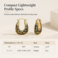 Aretes Huggie en U con Estampado de Leopardo Vintage