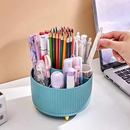Organizador Giratorio 360° para Escritorio y Cosméticos con Compartimentos