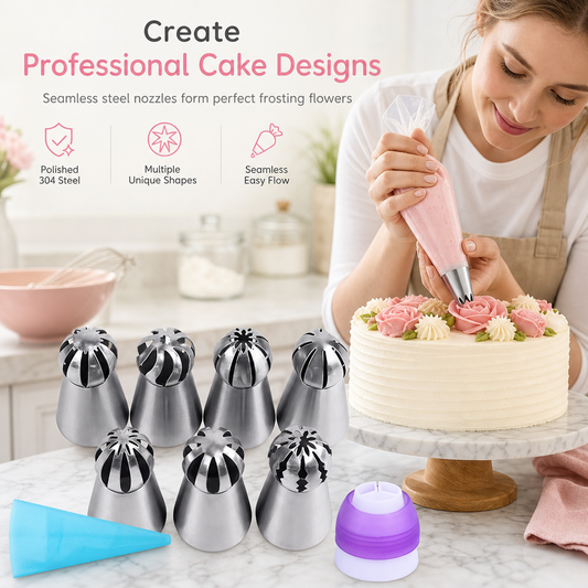 Juego de Duyas para Decoración de Pasteles en Acero Inoxidable 304