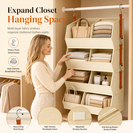 Organizador Colgante para Clóset – Maximiza el Espacio y Mantén tu Ropa Ordenada