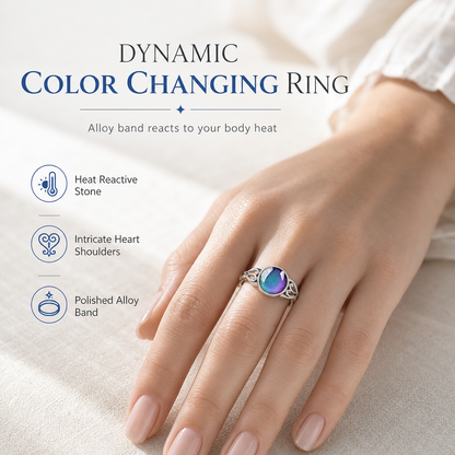 Anillo Termosensible con Cambio de Color Mágico y Filigrana Romántica