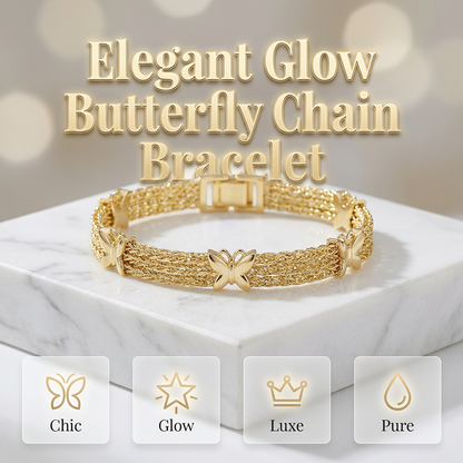 Pulsera Elegante de Cadenas Múltiples con Dijes de Mariposa