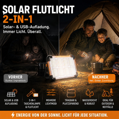 Lámpara Solar Portátil Multifuncional para Camping y Emergencias con Power Bank