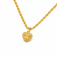 Collar con Dije de Corazón Vintage en Baño Dorado