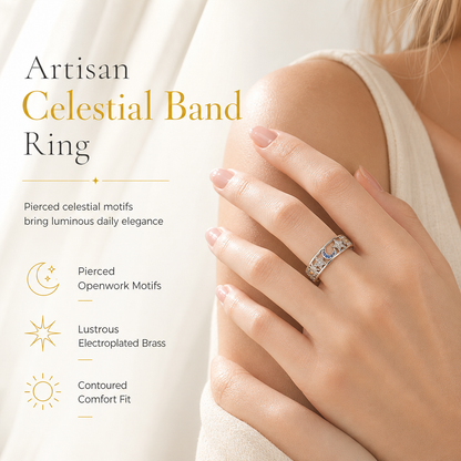 📢📢 50% OFF💎 Anillo Calado Celestial de Sol, Luna y Estrellas para Mujer