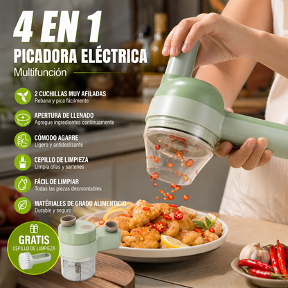 🔥50% PROMOCIÓN FLASH🔪 Mini robot de cocina inalámbrico 4 en 1: picadora, pelador, cepillo, multifunción rápida para tus preparaciones 🍲✨
