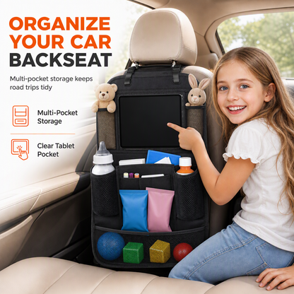 Organizador de Respaldo para Asiento de Auto en Tela Oxford con Soporte para Tablet