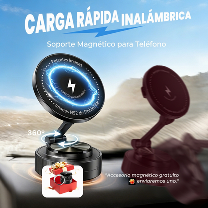 Soporte magnético para teléfono con carga rápida inalámbrica