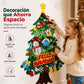 Árbol de Navidad de Fieltro DIY para Niños con Luces y Adornos Desmontables