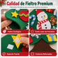 Árbol de Navidad de Fieltro DIY para Niños con Luces y Adornos Desmontables