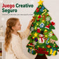 Árbol de Navidad de Fieltro DIY para Niños con Luces y Adornos Desmontables