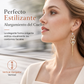 Aretes Largos Dorados de Doble Corazón con Flecos y Pedrería Brillante
