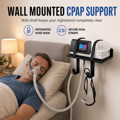 Estante de Pared para Máquina CPAP y Soporte de Manguera