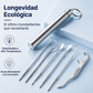 Kit de Palillos Dentales de Acero Inoxidable con Punta Ultrafina (7 Piezas)