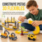 Juego de Coches de Pista Eléctricos y Vehículos de Construcción DIY para Niños
