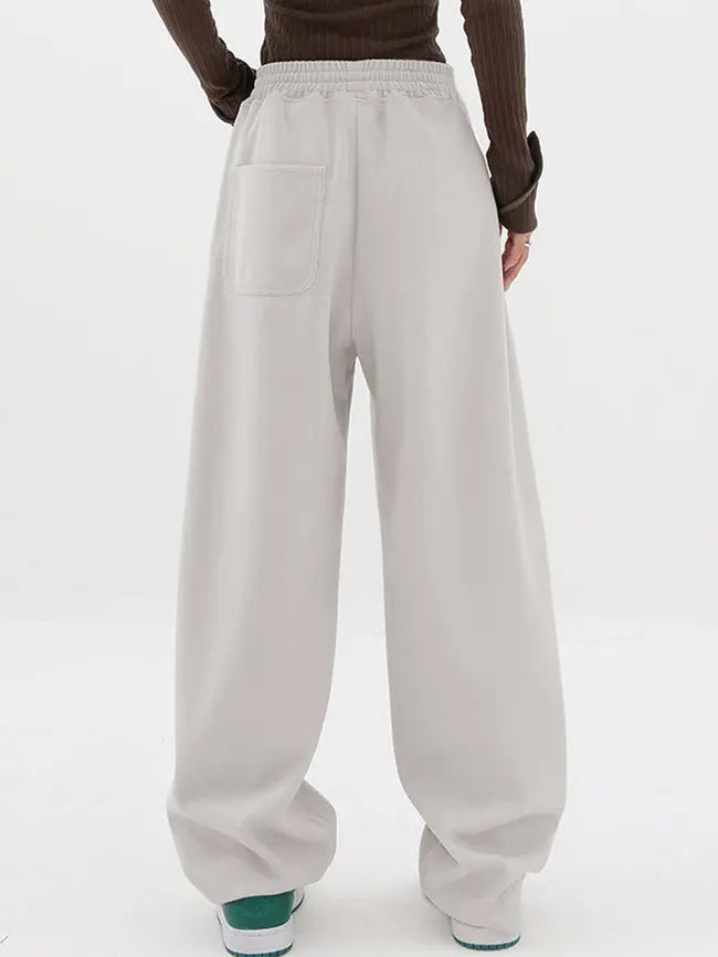 Baggy Elastic Waist Wide-Leg Petite Sweatpants benefiyou