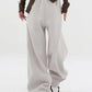 Baggy Elastic Waist Wide-Leg Petite Sweatpants benefiyou