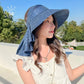 Sombrero para el sol combinable con ala ancha para mujer con solapa en el cuello benefiyou