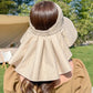 Sombrero para el sol combinable con ala ancha para mujer con solapa en el cuello benefiyou