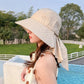Sombrero para el sol combinable con ala ancha para mujer con solapa en el cuello benefiyou