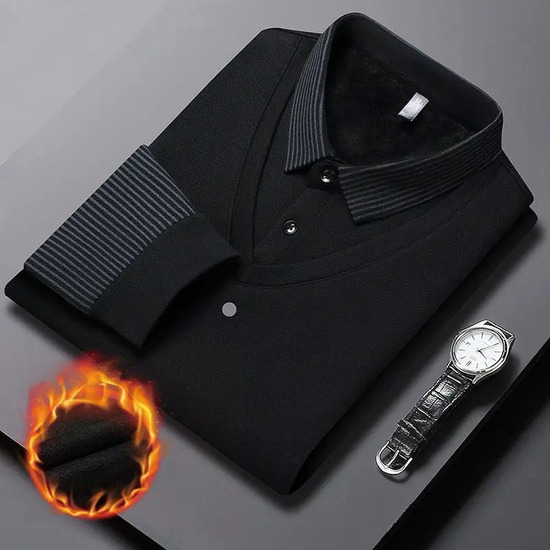 Camisa de punto de dos piezas con solapa para hombre benefiyou