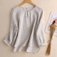 Top de cuello de lino de lino para mujeres benefiyou