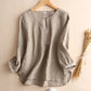 Top de cuello de lino de lino para mujeres benefiyou
