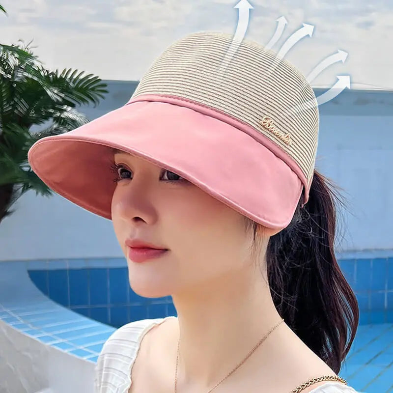 2023 Nueva Sombrero protector solar de ala ancha para mujer para salir a la playa en verano (50% DE DESCUENTO) benefiyou