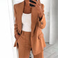 Chaqueta de traje elegante cárdigan delgado con cuello de solapa benefiyou