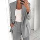 Chaqueta de traje elegante cárdigan delgado con cuello de solapa benefiyou