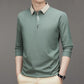 🛒🌟Camiseta de la solapa de la base del color sólido casual del negocio de los hombres🛒🌟 benefiyou